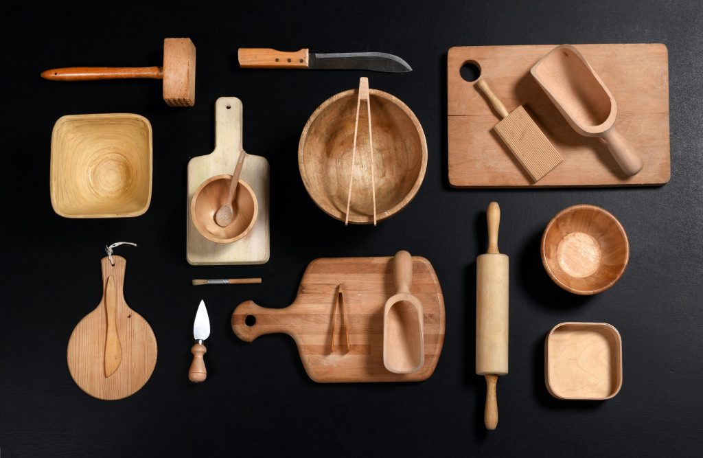 Collection of wooden kitchenware and tools by Dato Sri Darren Yaw