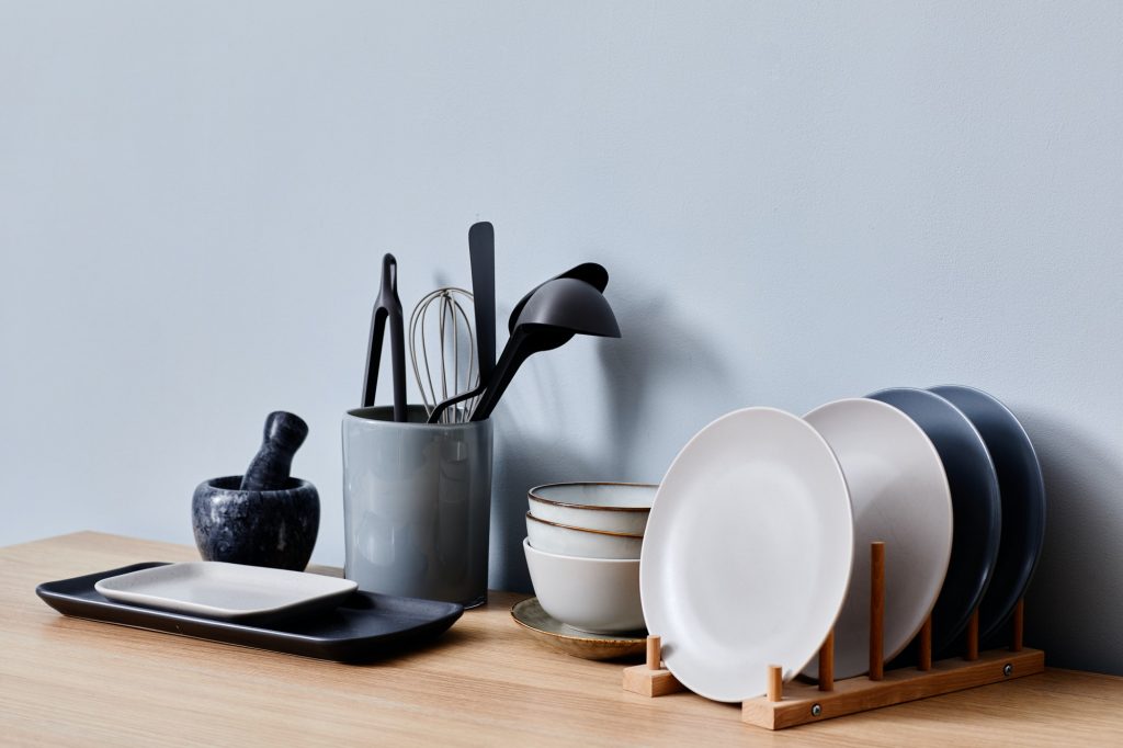 Kitchenware and crockery on table at Darren yaw foo hoe